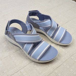 Clarks Cloudsteppers Sandals Women's 8 Wide Mira Lily Lavender White